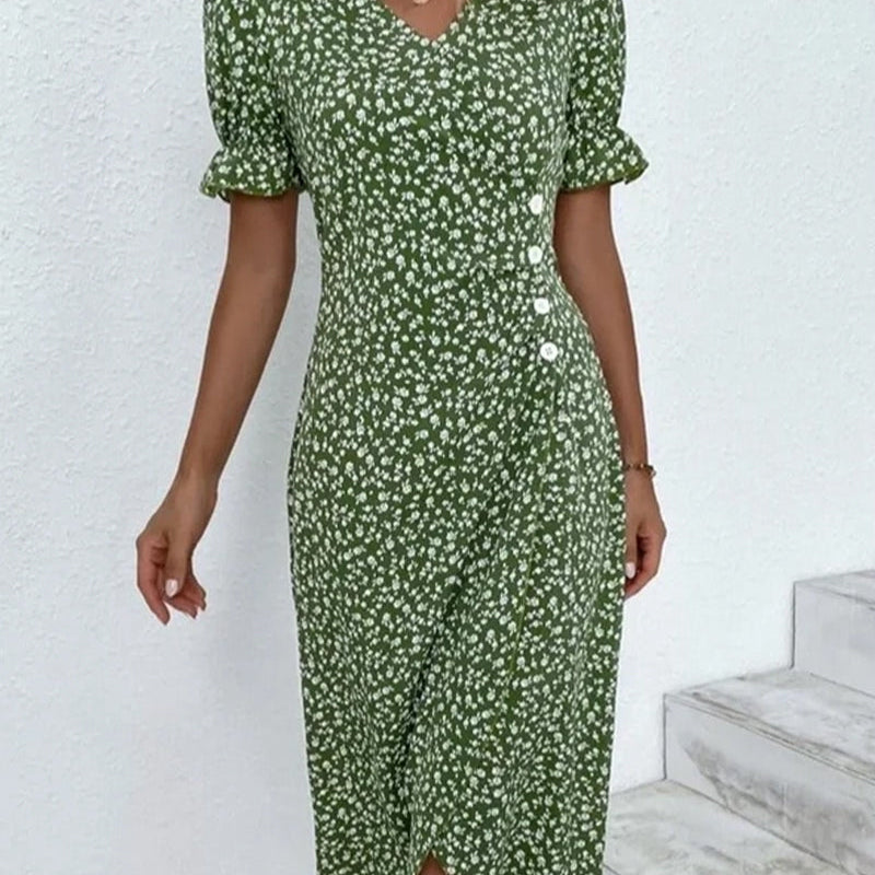 Jeanne™ | Vestido con estampado floral de manga corta