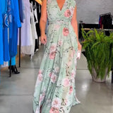 Venesa™ | Elegante vestido sin mangas con escote en V y estampado floral