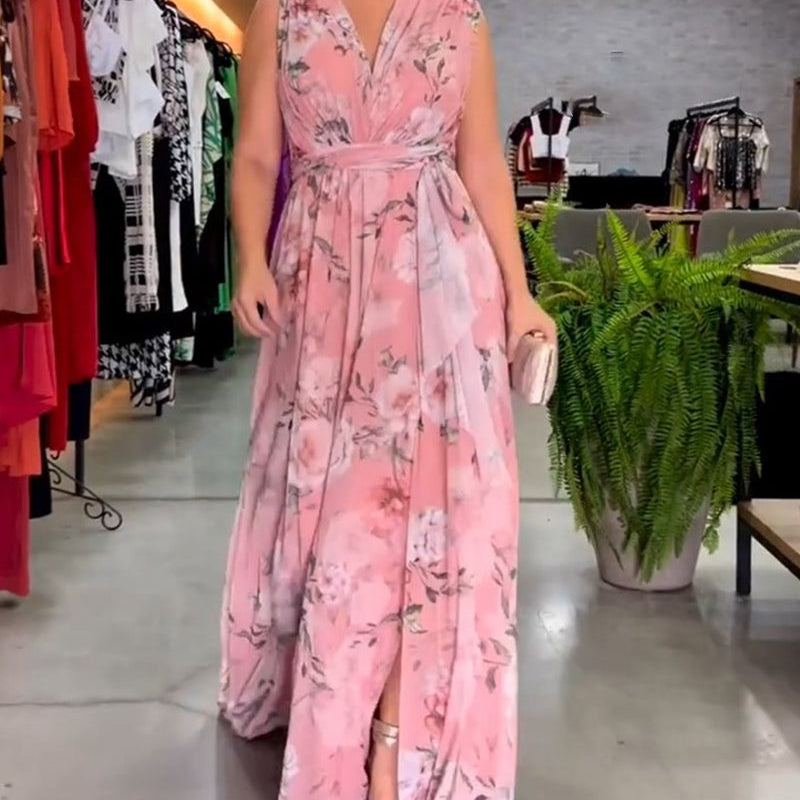 Venesa™ | Elegante vestido sin mangas con escote en V y estampado floral