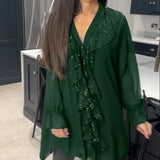 Ksenia – Blusa Elegante para Dama con Detalle de Volantes