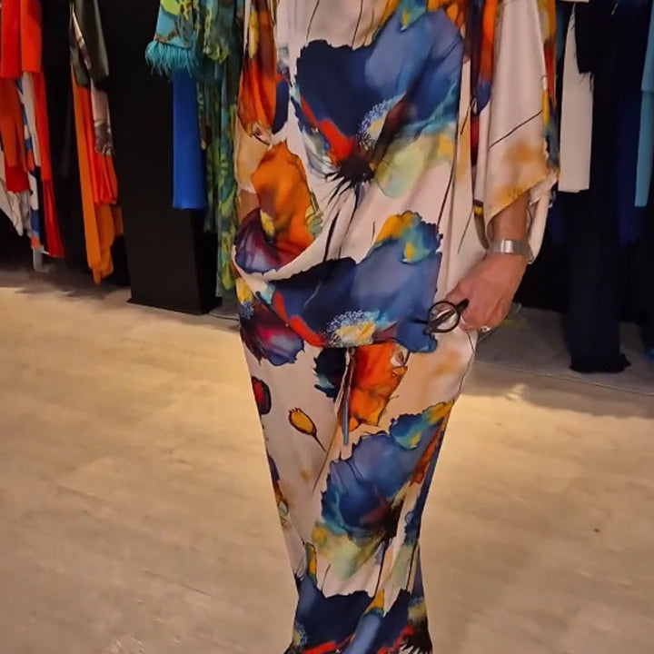 Silvia™ Conjunto de dos piezas con estampado elegante
