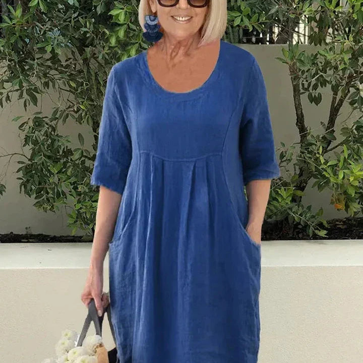 Beatrice™ VESTIDO CASUAL DE ALGODÓN CON BOLSILLOS