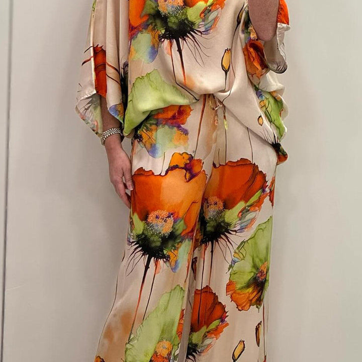 Silvia™ Conjunto de dos piezas con estampado elegante