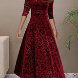 Denise | Elegante vestido de fiesta de terciopelo con escote en V