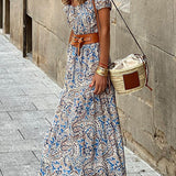Olivia™ Vestido de moda sin hombros con cinturón fino y accesorios