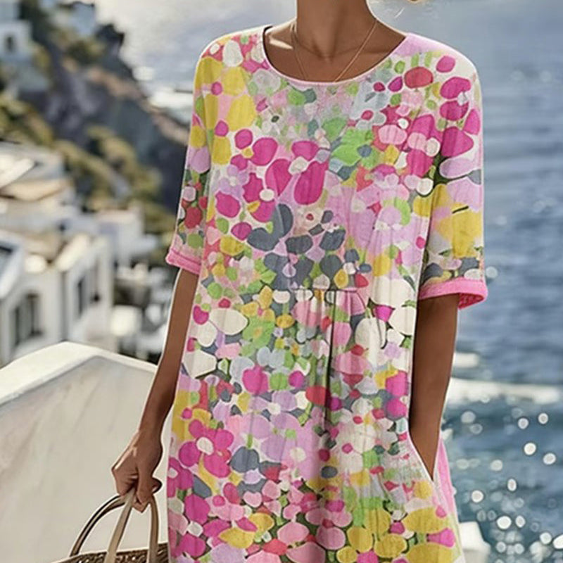 Elena | Vestido midi floral suelto y ligero para Mujer