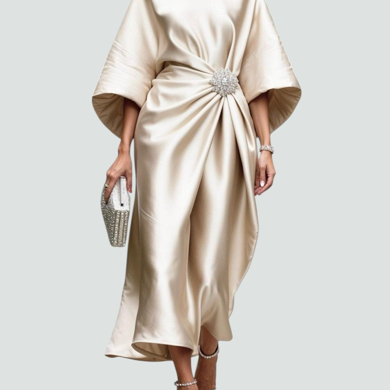 Albertine – Elegante vestido largo de satén para Mujer