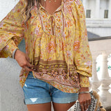 Sarah - Top floral bohemio fluido