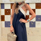 SIENNA | Elegante vestido sin espalda con cuello cruzado de moda