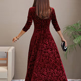 Denise | Elegante vestido de fiesta de terciopelo con escote en V