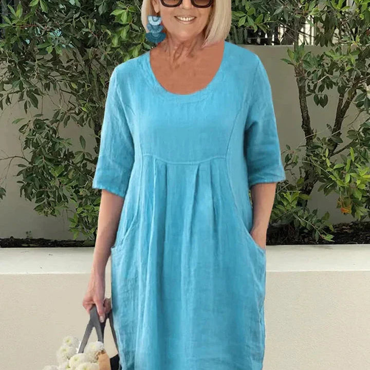 Beatrice™ VESTIDO CASUAL DE ALGODÓN CON BOLSILLOS