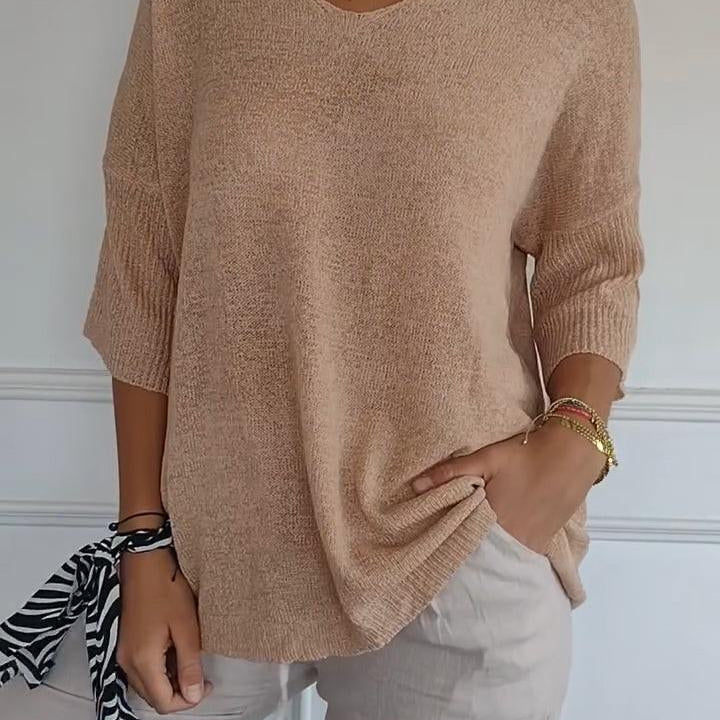 Paris™ Blusa de punto con escote en V