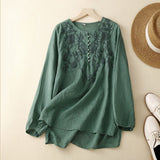 Laurienne™ | Blusa bordada con botones
