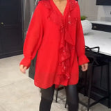 Ksenia – Blusa Elegante para Dama con Detalle de Volantes