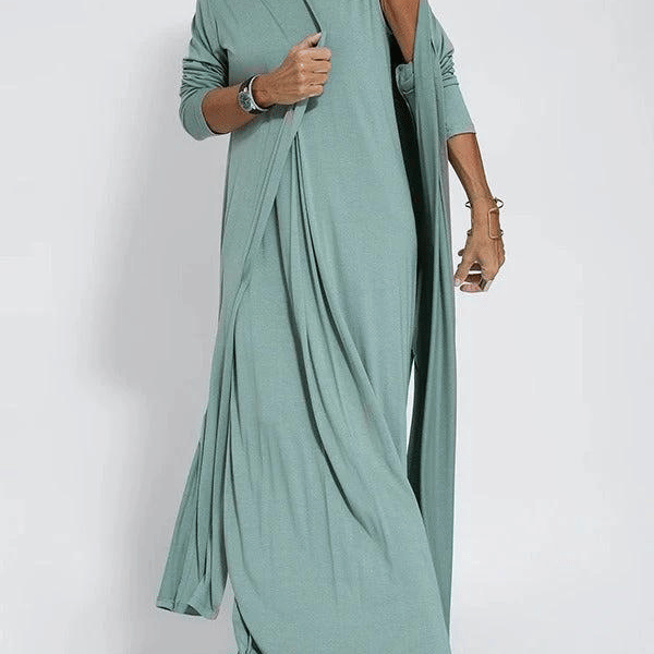 Belle™ - Vestido elegante y largo con chaleco para mujer