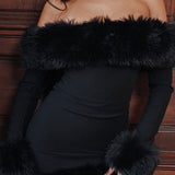 Vestido Olga™ Moderno con Detalle de Felpa