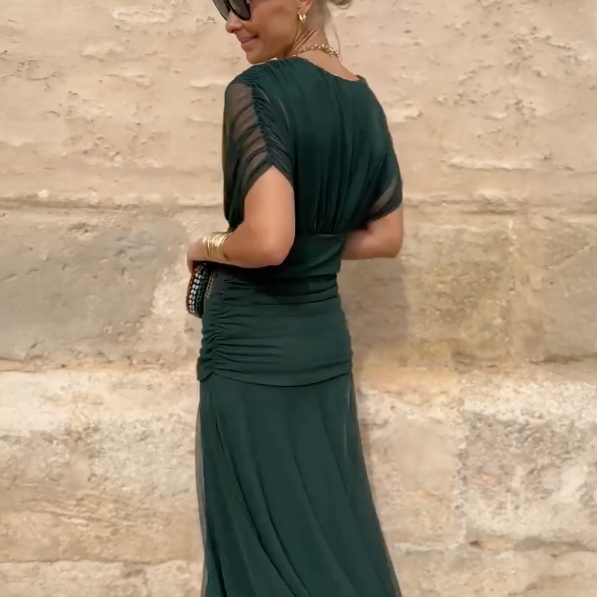Alondra - Vestido Largo con Estampado Floral Fantasía y Escote en V para Mujer
