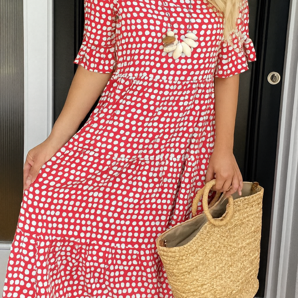 Zerelle | Vestido Midi de Manga Corta para Mujer