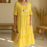 Zerelle | Vestido Midi de Manga Corta para Mujer