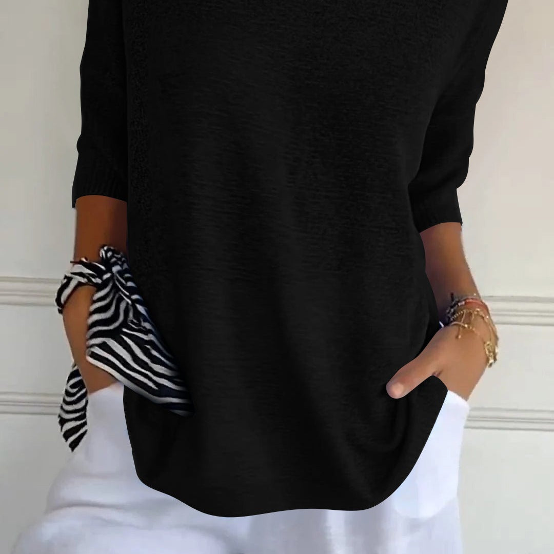 Anna - Top de malla con cuello en V
