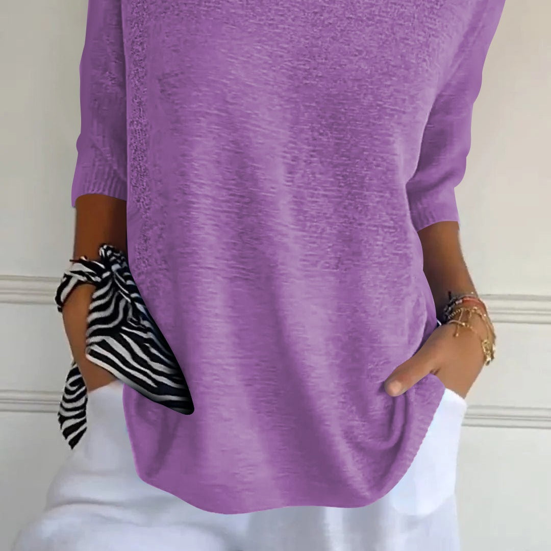Anna - Top de malla con cuello en V