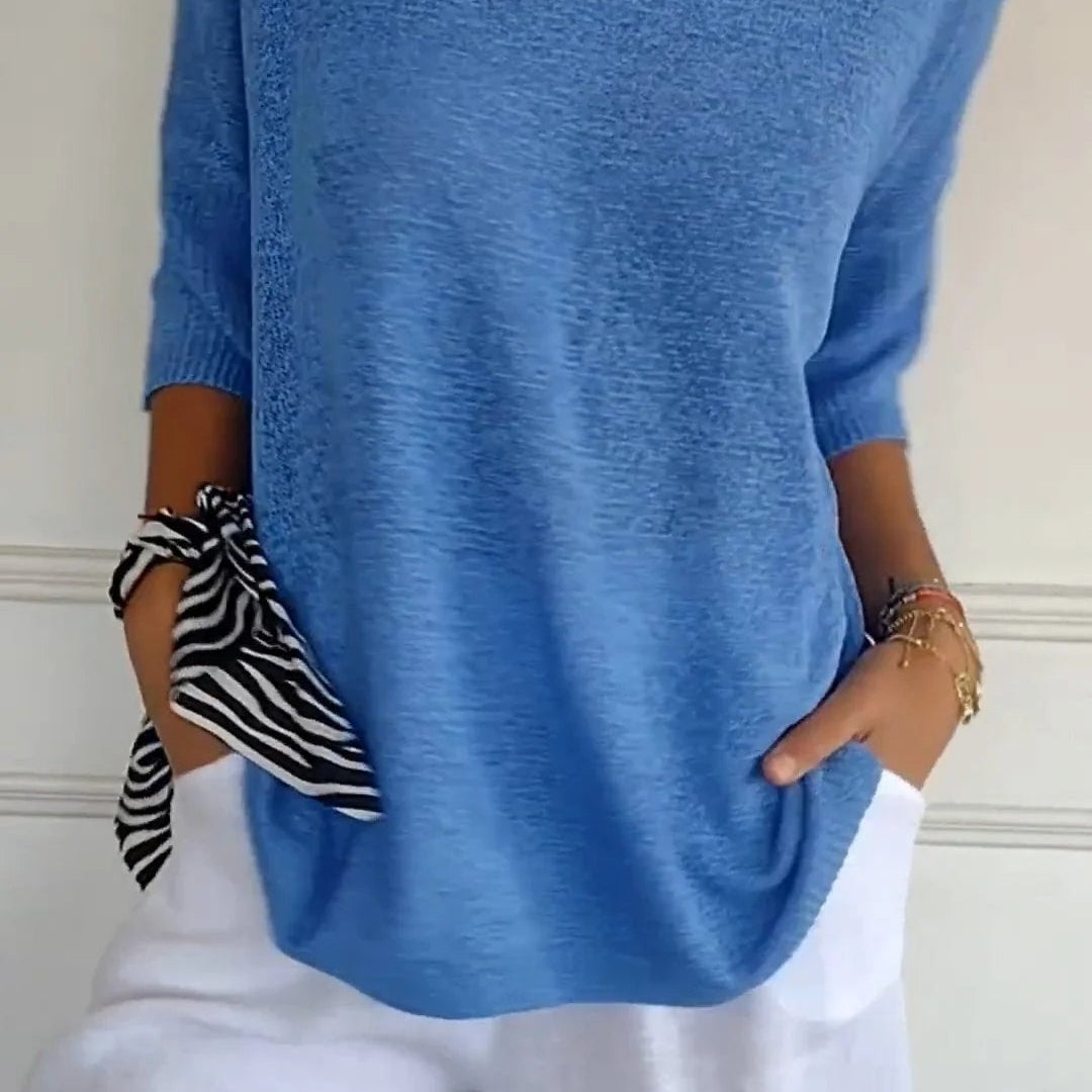Anna - Top de malla con cuello en V