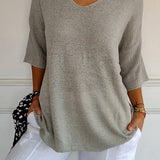 Anna - Top de malla con cuello en V