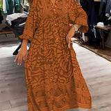 Inge™ | Vestido estampado con cuello en V