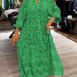 Mira | Vestido estampado con cuello en V (Casi agotado)