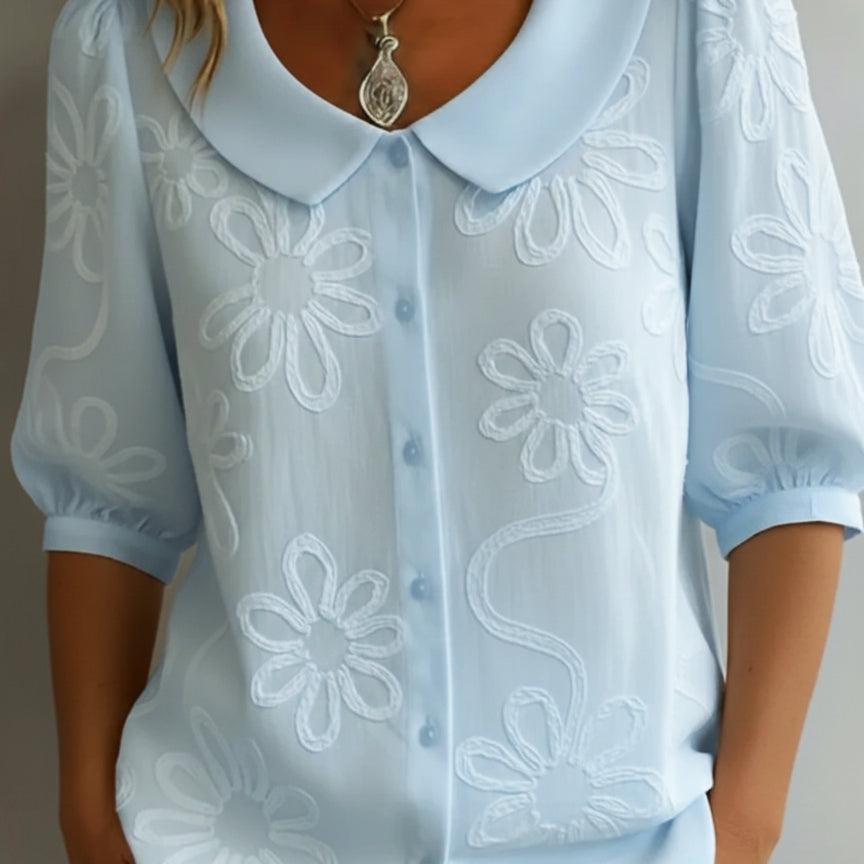 Aurélie — Blusa ligera floral elegancia natural para Mujer