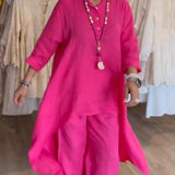Chiara™ Traje casual de lino de color liso para mujer