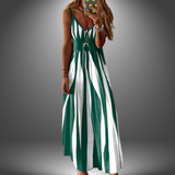 Margit | Vestido largo sin mangas a rayas