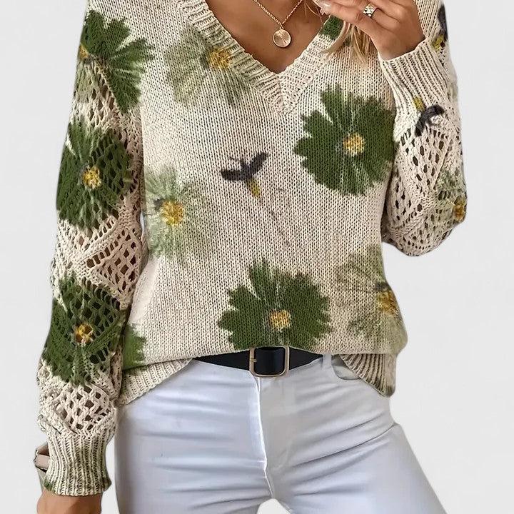 Aurélie | Elegante suéter con estampado floral