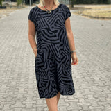 Nelia - Vestido de verano con cuello redondo y un bonito estampado para Mujer