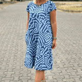 Nelia - Vestido de verano con cuello redondo y un bonito estampado para Mujer