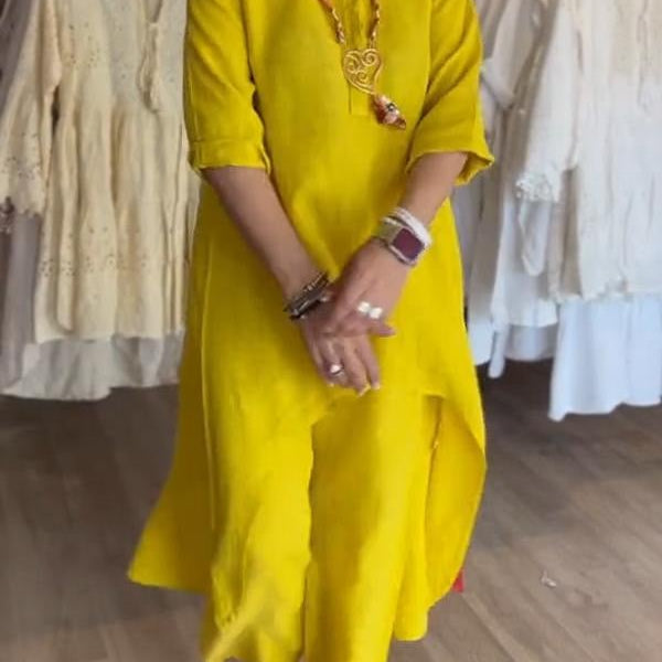 Chiara™ Traje casual de lino de color liso para mujer