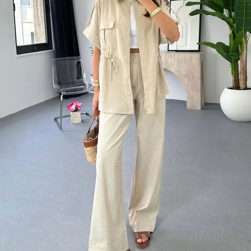 Belen™ Traje casual dos piezas con cordón elegante