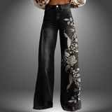 Olivia | Pantalones con estampado floral premium