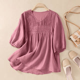 Laurienne™ | Blusa plisada con cuello en V