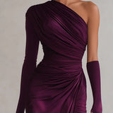 Rosalia™ - Elegante vestido maxi morado de un solo hombro