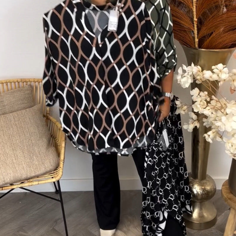 Janny™ | Blusa informal de manga larga con estampado elegante