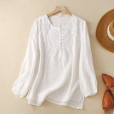 Laurienne™ | Blusa bordada con botones
