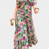 Magda™ | Vestido largo de flores con escote en V