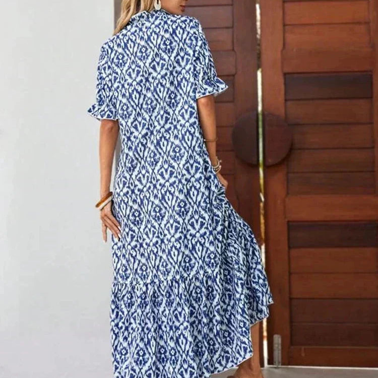 Felicia™ Vestido largo de tejido suelto con estampado de flores