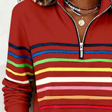 Viena – Sudadera con cremallera de rayas de colores