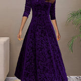 Denise | Elegante vestido de fiesta de terciopelo con escote en V