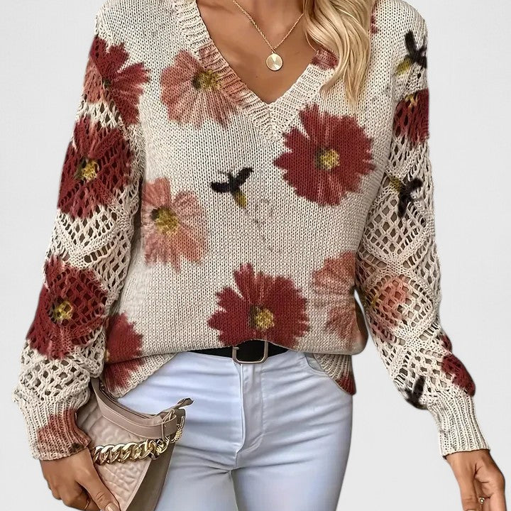 Aurélie | Elegante suéter con estampado floral