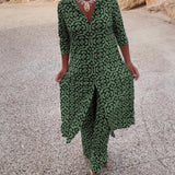 Amalia™ | Conjunto de botones de solapa de dos piezas con estampado vintage