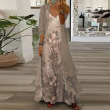 Mara | Vestido largo con chamarra(conjunto de 2 piezas)