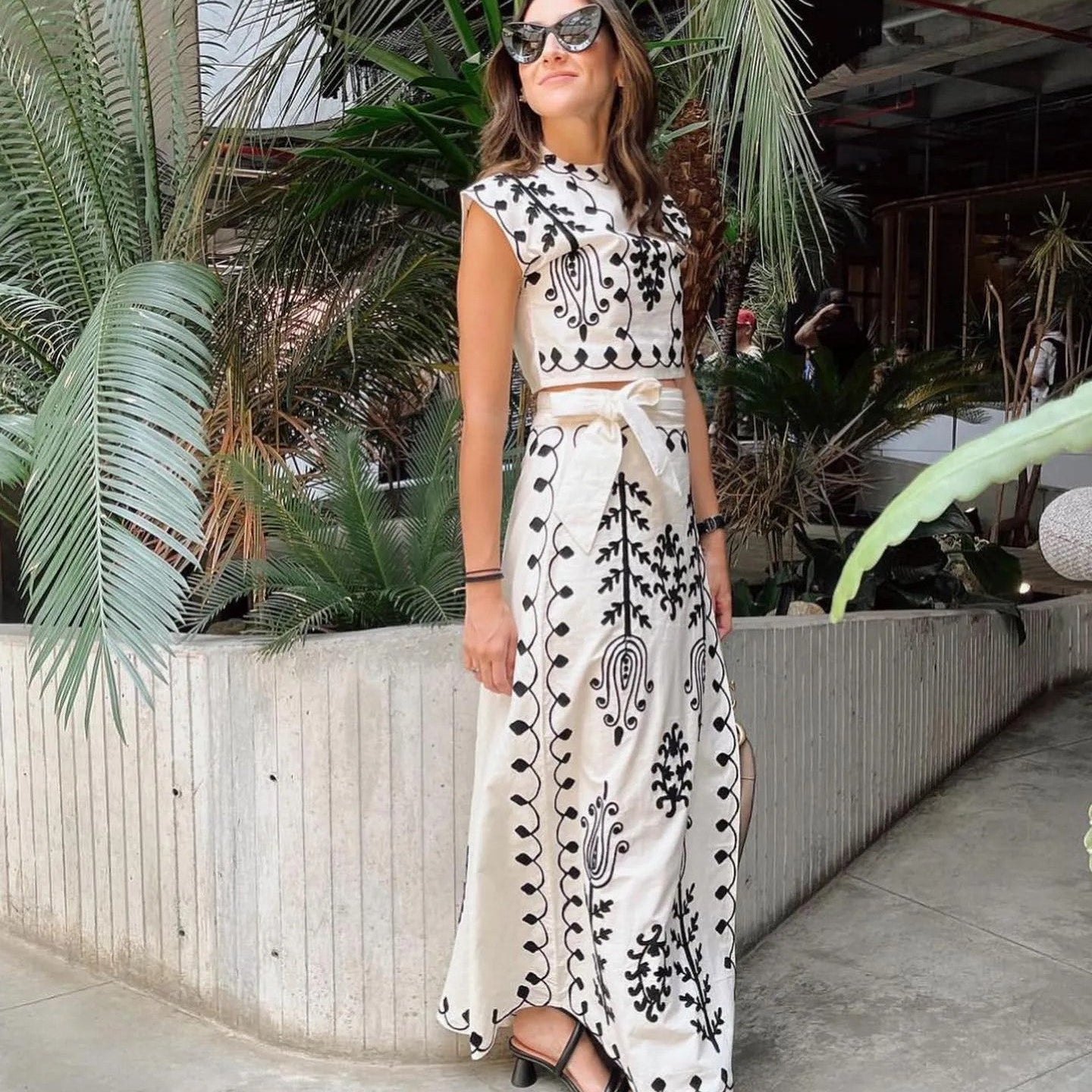 Camilla - Conjunto estampado Top y Falda
